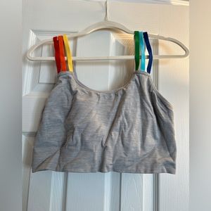 Cacique Lane Bryant Plus Size 22/24 Gray Rainbow Strap Pride Bralette 🌈
